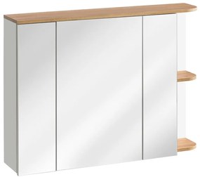Szafka ścienna łazienkowa z lustrami - Kolor jasny naturalny i biały - 94 cm - ANIDA