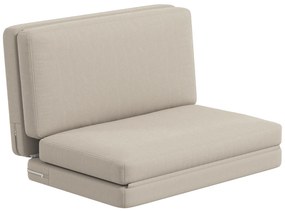 HOMCOM 2-w-1 składany fotel relaksacyjny, materac dla gości, dzielony, 120 cm szerokości, Kolor Beżowy