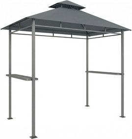 Outsunny Pawilon grillowy 2,4 x 1,4 m, wiatroodporne zadaszenie z dwuwarstwowym dachem i półkami bocznymi | Aosom PL