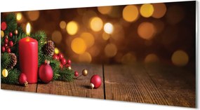 Panel szklany do Kuchni Świeca i Świąteczne Dekoracje