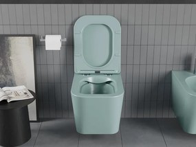 Mexen Teo miska wc Rimless z deską wolnoopadającą slim, duroplast, zielona jasna mat - 30854048