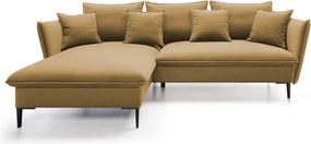 Narożnik GLOSS Lewostronny z funkcją spania, zestaw z poduszkami wolnostojący tkanina RIVIERA 61 Burgundowy WERSAL