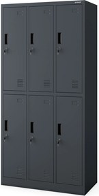 Szafa socjalna 6-skrytkowa Igor 90x45x185 cm, antracyt