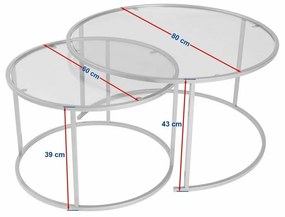 Zestaw stolików konferencyjnych Aurum Gold and Bronze 80 cm, 2 szt.