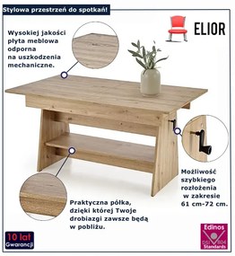 Nowoczesny rozkładany ławostół dąb artisan K2-L95