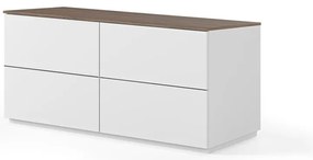 Biała komoda z blatem w orzechowym dekorze TemaHome Join, 120 x 54 cm