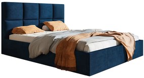 Granatowe tapicerowane łóżko 140x200 W7-D01
