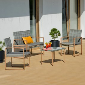 Zestaw mebli ogrodowych technorattanowych Emma popiel PATIO
