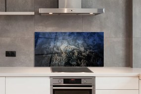 Panel szklany do Kuchni Dłonie w Niebieskiej Poświacie