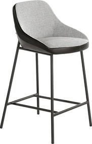 Taboret z szarej tkaniny i czarnej ekoskóry 4100 ANGEL CERDA