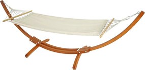 Hamak ze stelażem MCW-J46,  brązowy, kremowo-biały mat