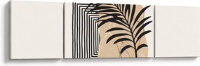 Obraz - Abstrakcja z tropikalnymi liśćmi N⁰3 (170x50 cm)