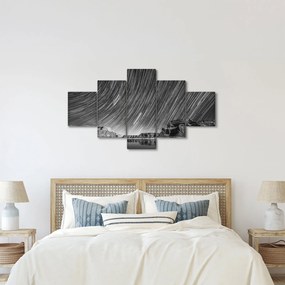 Czarno - biały obraz gwiaździstego nieba (125x70 cm)