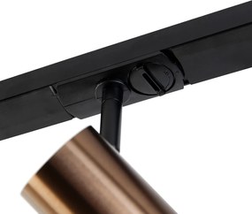 System szynowy 1-fazowy ciemny brąz z 4 reflektorami i kwadratowym zasilaczem - Jeana