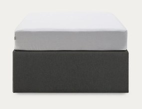 Czarne tapicerowane łóżko jednoosobowe ze schowkiem 90x190 cm Matters – Kave Home