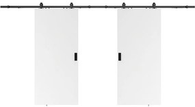 Drzwi przesuwne naścienne podwójne - 2 x wys. 205 x szer. 83 cm - MDF + białe PCV - VARIN II