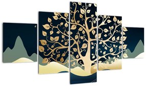 Obraz złotego drzewa (125x70 cm)