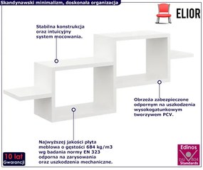 Biała Skandynawska Półka Ścienna Osato 4X 2 Kolory