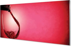 Panel szklany do Kuchni Kieliszek Wina na Czerwonym Tle