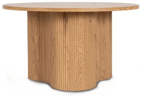 Stolik Kawowy ARION MAX 80 cm Okrągły Dąb z Ryflowaniem Nowoczesny Loft