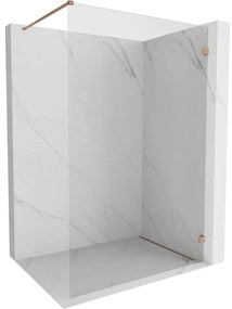 Mexen Lunar ścianka prysznicowa Walk-in prawa 60 x 200 cm, transparent 8 mm, miedź szczotkowana - 830-060-000-65-00-P