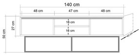 Szafka pod TV w dekorze orzecha 140x50 cm Rodez – Kalune Design