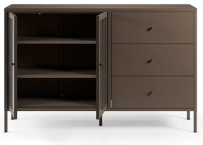 Szara metalowa witryna 140x90x40 cm Layna – Marckeric