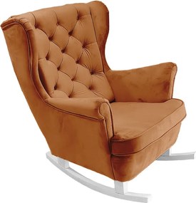 Fotel Relax z Tapicerowanym Siedzeniem i Podłokietnikami, Fotel TV 102x81x95cm Pomarańczowy_29824