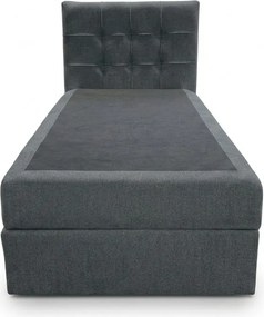 Tapicerowane łóżko boxspring DIRELIS VIBE 90x200 cm ciemnoszare Materac: Materac sprężynowy Bonell