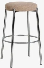 Zestaw 2 Wysokich, Tapicerowanych Stołków Na Metalowej Ramie Zantria ↑75 Cm & Tkaniny Szary Kret - Sklum
