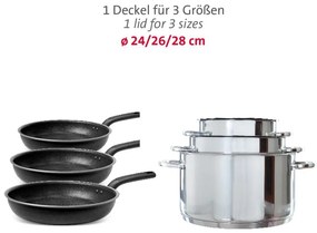 Westmark Pokrywka uniwersalna z silikonową obręczą, duża, 24/26/28 cm