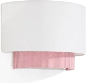 Biało-jasnoróżowa lampa dziecięca z tekstylnym kloszem Bianella – Kave Home