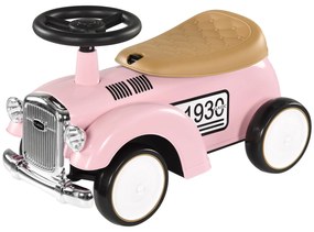 AIYAPLAY Dziecięcy pojazd do zjeżdżania, styl vintage, ukryty schowek, zabezpieczenie przed przewróceniem, klakson, 12-36 miesięcy, Różowy