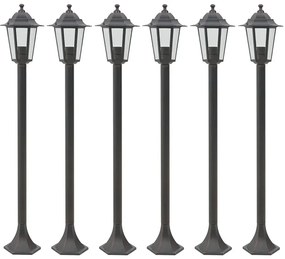 Zestaw 6 brązowych lamp zewnętrznych słupki - A467 P3-H62