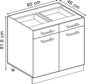 Szafka dolna do kuchni niebiesko-szary 80x46x81.6 r-line