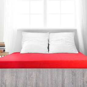 4Home prześcieradło frotte Ideal czerwony, 90 x 200 cm, 90 x 200 cm