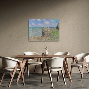 Obraz na szkle - Claude Monet, Cliff Walk at Pourville, reprodukcje (70x50 cm)