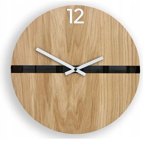 Zegar na ścianę nowoczesny drewniany z cichym mechanizmem okrągły solidny