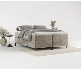 Jasnobrązowe łóżko boxspring ze schowkiem 180x200 cm Araya – Maison de Rêve