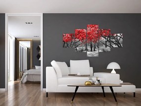 Obraz - Czerwone drzewa, Central Park, New York (125x70 cm)