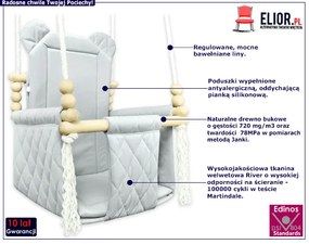 Szara pikowana huśtawka dla dzieci N0-A33