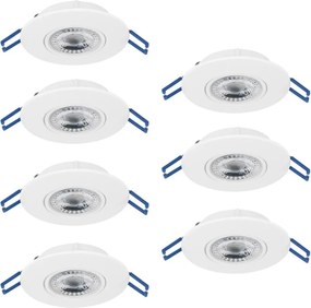 Eglo 300186 - Zestaw 7x opraw wpuszczanych GEDREZ LED, 4,9 W, 230 V, śr. 9 cm, biały