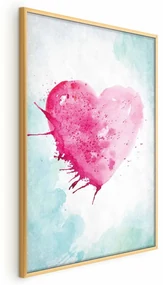 Plakat Akwarelowe serce 29,7 x 42 cm z ramą złotą bez marginesu ARTGEIST B