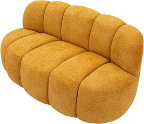 Musztardowa sofa z materiału bouclé 145 cm Ball – Mauro Ferretti