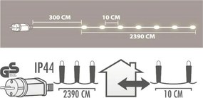 Łańcuch świetlny 240 LED zewnętrzny/wewnętrzny 23,9 m, biały