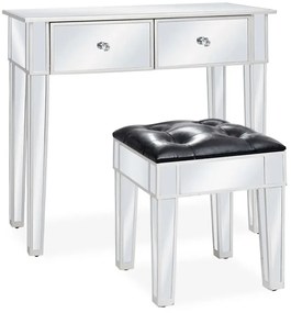 Lustrzana toaletka z szufladami i stołkiem F4-F18