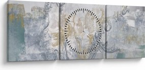Obraz - Malowidło na ścianie (z zegarem) (90x30 cm)