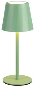 Jasnozielona lampa stołowa LED z metalowym kloszem (wysokość 21 cm) Diaz – Trio