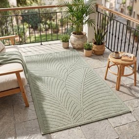 Dywan uniwersalny Nova 3D Motyw Roślinny oliwkowy 80 cm x 250 cm