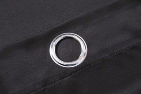 Czarna zasłona OXFORD 140x250 cm Zawieszanie: Metalowe pierścienie